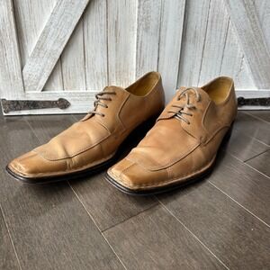Biondini Mens Blonde Leather Oxfords‎ Portugal Square Toe Dress Business EUR41